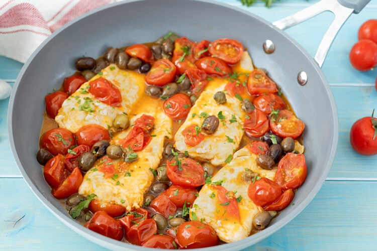 Filetti di merluzzo alla mediterranea