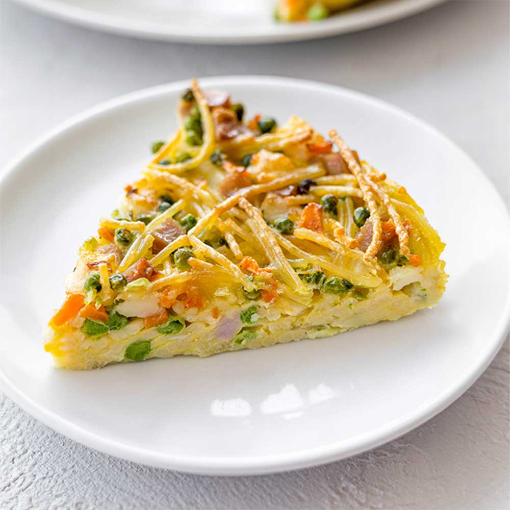 frittata di spaghetti in friggitrice ad aria