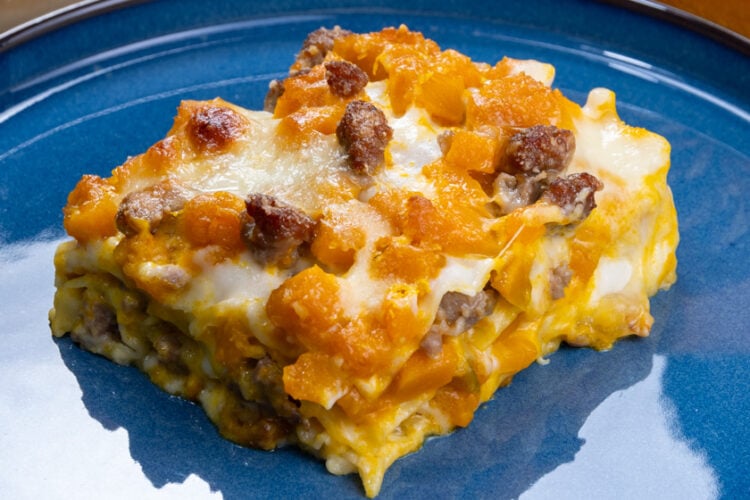 Lasagne zucca e salsiccia