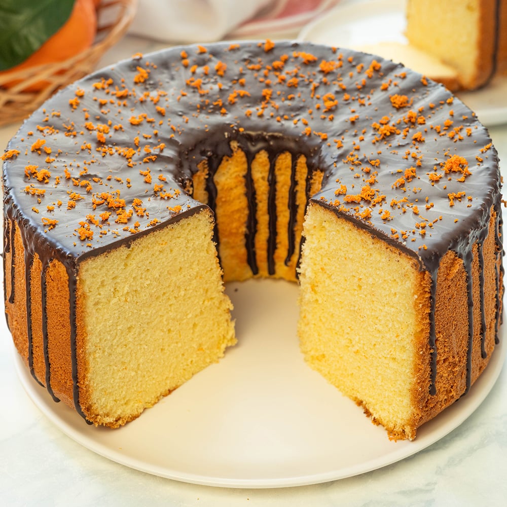 chiffon cake arancia e cioccolato