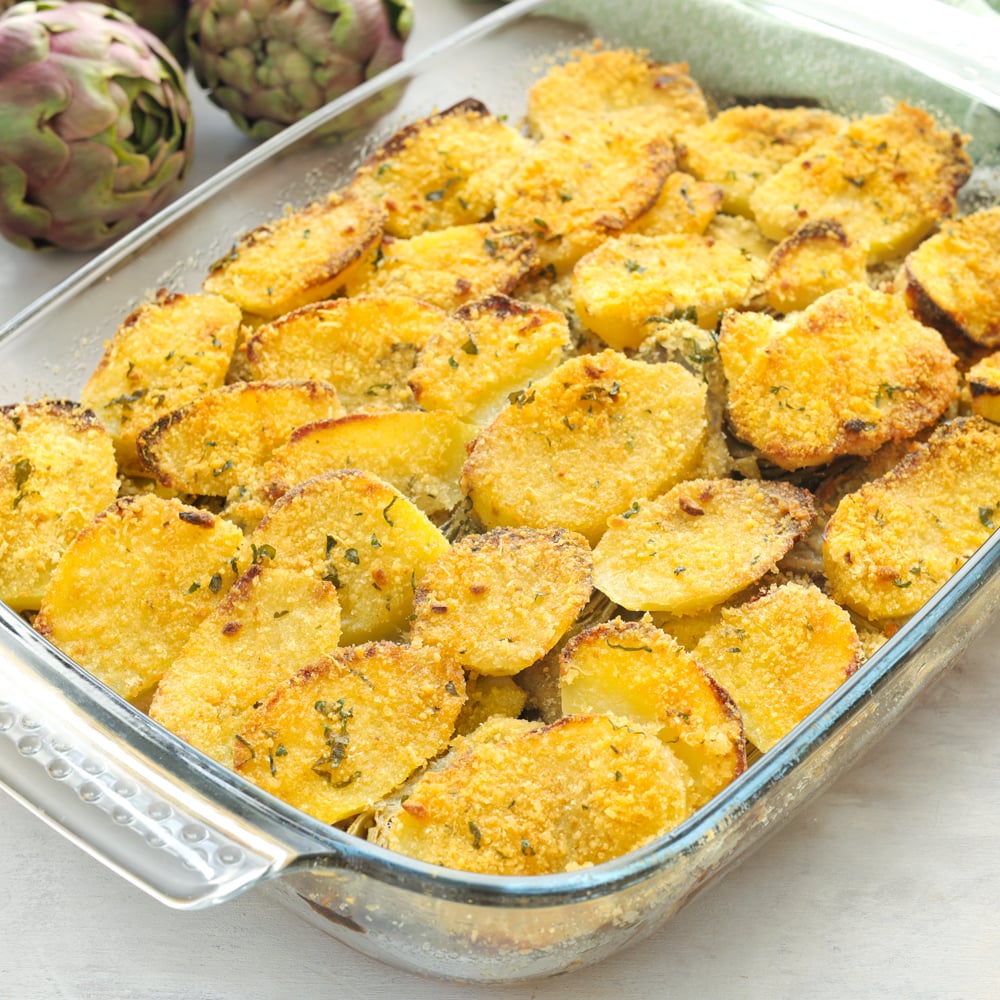 carciofi e patate al forno