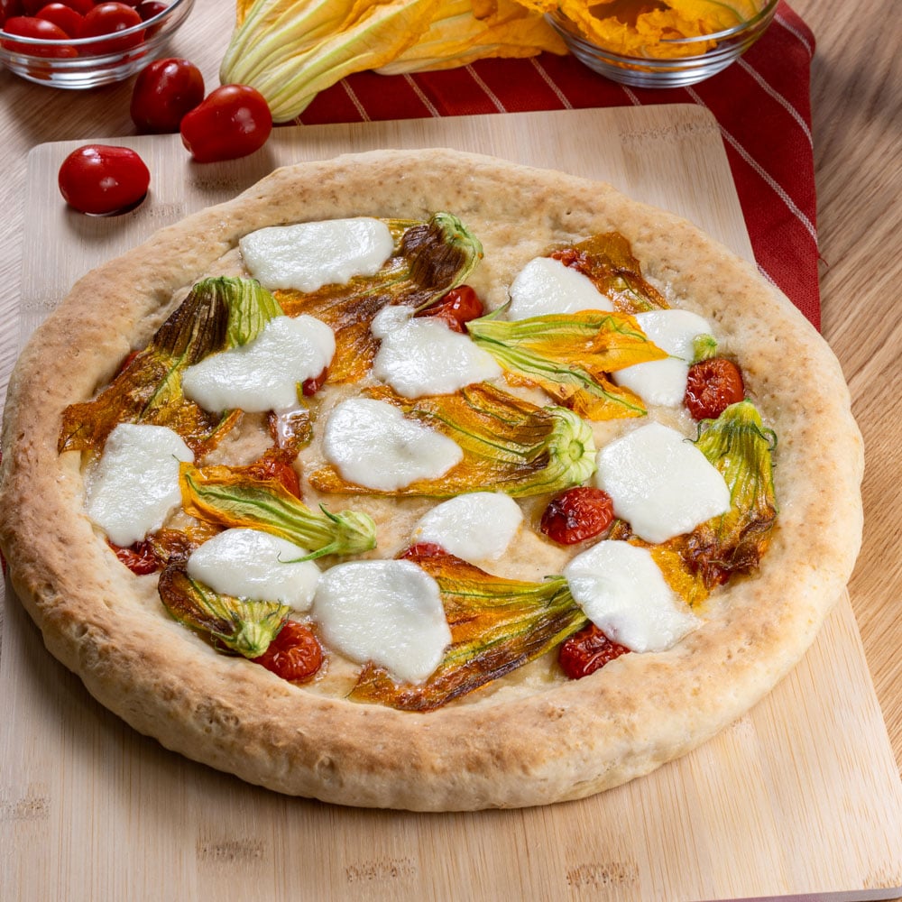 pizza ai fiori di zucca