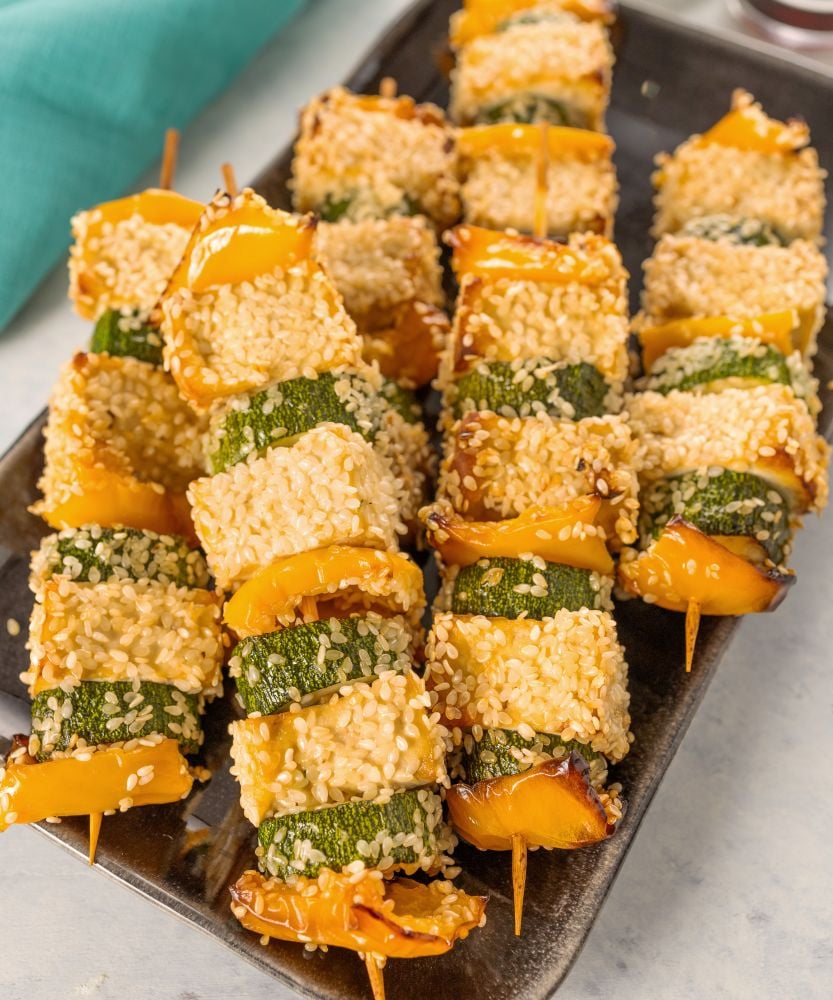 spiedini di tofu e verdure