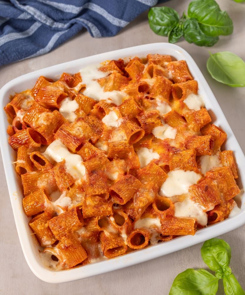PASTA GRATINATA POMODORO E MOZZARELLA