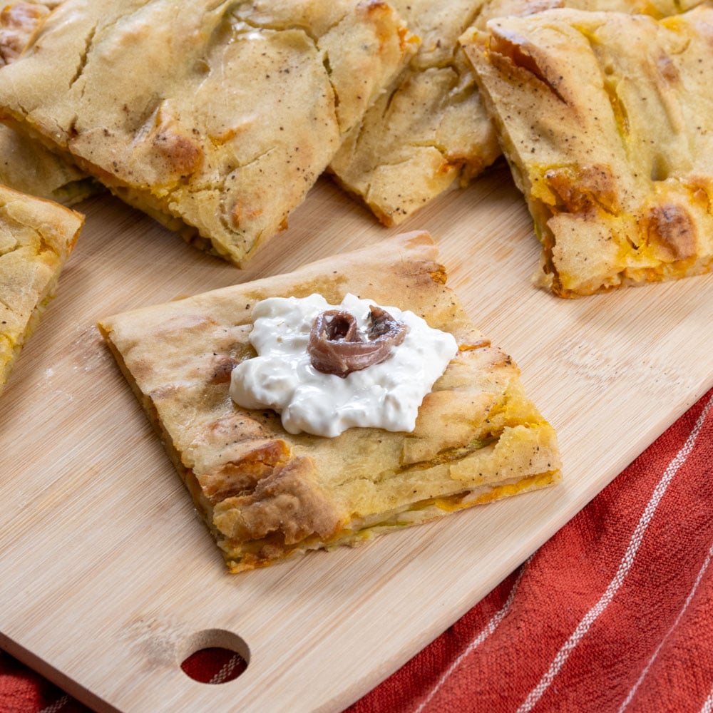 schiacciata di fiori di zucca
